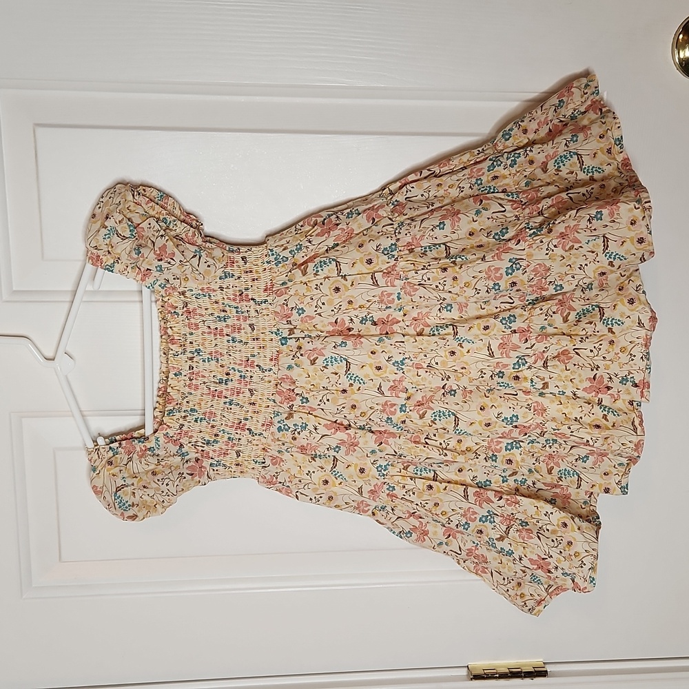 Joie Bohemian Peach Floral A-Line Dress Size 4T